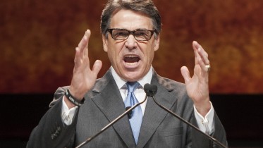 Gov. Rick Perry gives a speech during the Texas GOP Convention in Fort Worth, Texas on Thursday, June, 5, 2014. In his address, the longest-serving governor in the state's history focused more on the future and national issues than his political legacy at home. (AP Photo/Rex C. Curry)